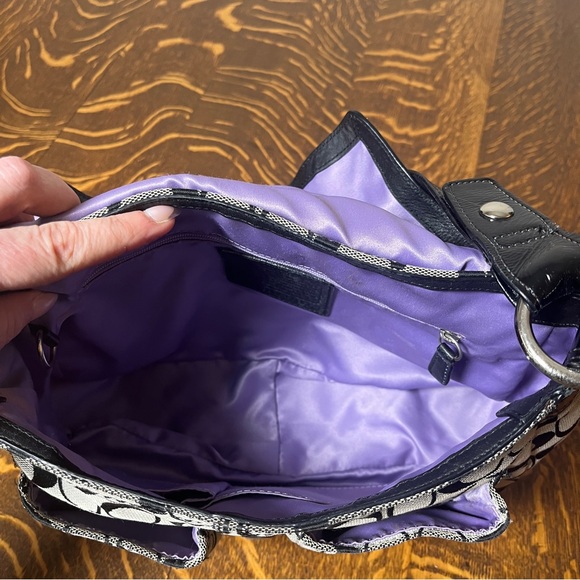 Coach Bleeker Black and Gray Signature C Hobo Bag - Picture 8 of 11